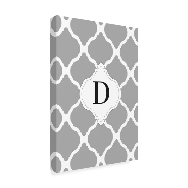 Art Licensing Studio 'D Gray Monogram' Canvas Art,30x47